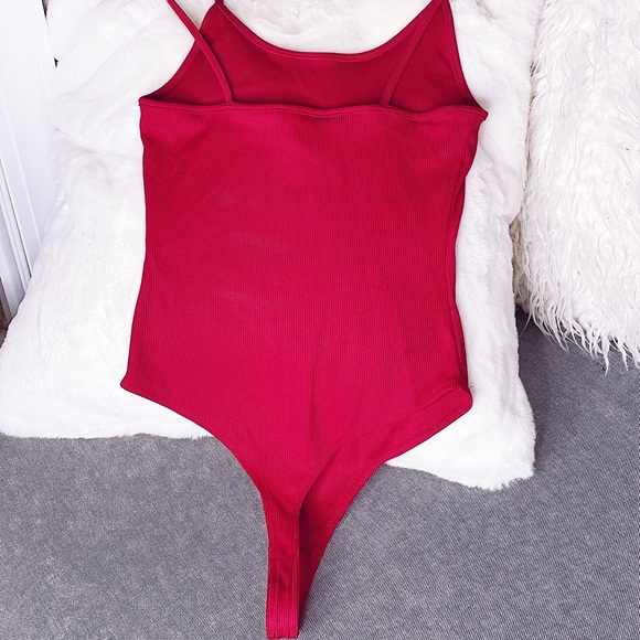 Forever 21 Red Ribbed Thong Bodysuit - Picture 3 of 4